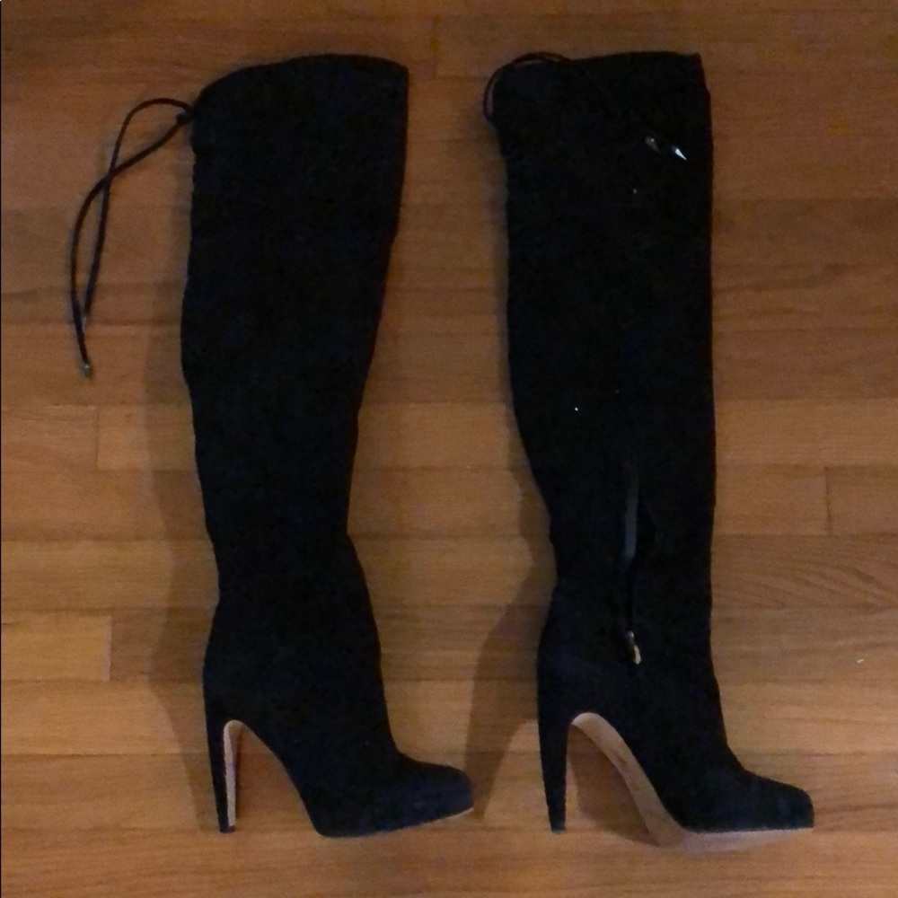 SAM EDELMAN over the knee black suede Boots